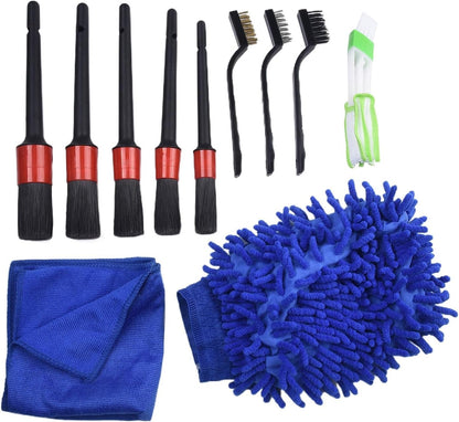 Car Cleaning Essentials - Set di 13 pennelli con guanti per una rimozione efficace della polvere