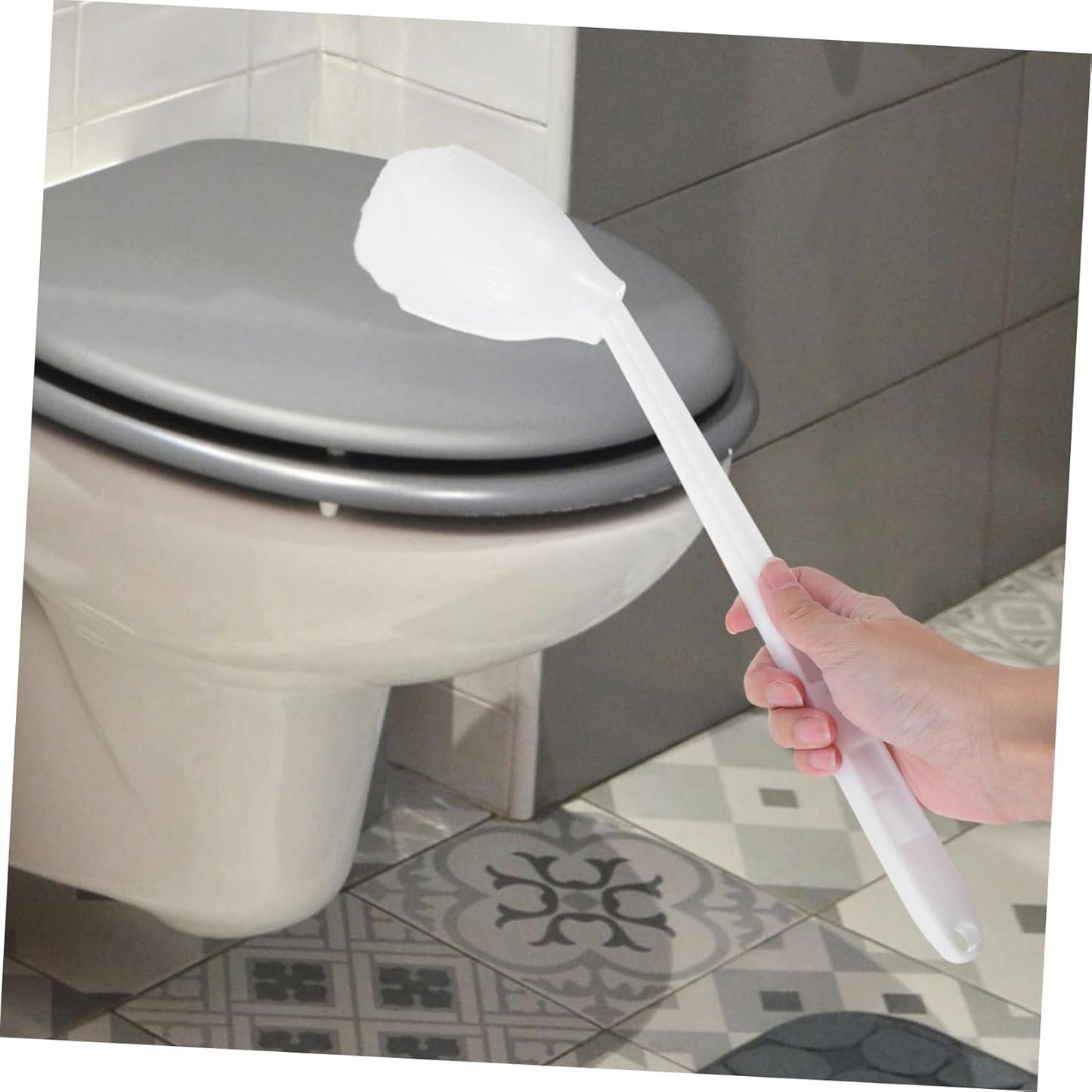 IMIKEYA Toilet Bowl Brush with Long Ergonomic Handle Soft Swab Mop for Easy Cleaning for All Toilet Types