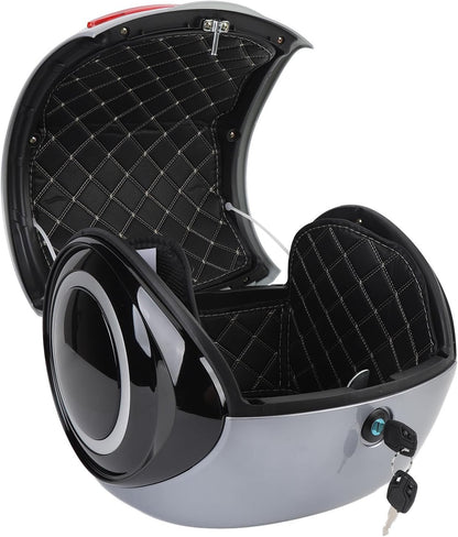 Bauletto per litri, bauletto per moto con serratura di sicurezza, cuscino posteriore, fodera rimovibile e lavabile, bauletto posteriore impermeabile per bici (GRAY)