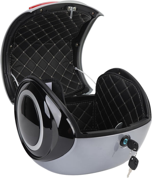 Bauletto per litri, bauletto per moto con serratura di sicurezza, cuscino posteriore, fodera rimovibile e lavabile, bauletto posteriore impermeabile per bici (GRAY)