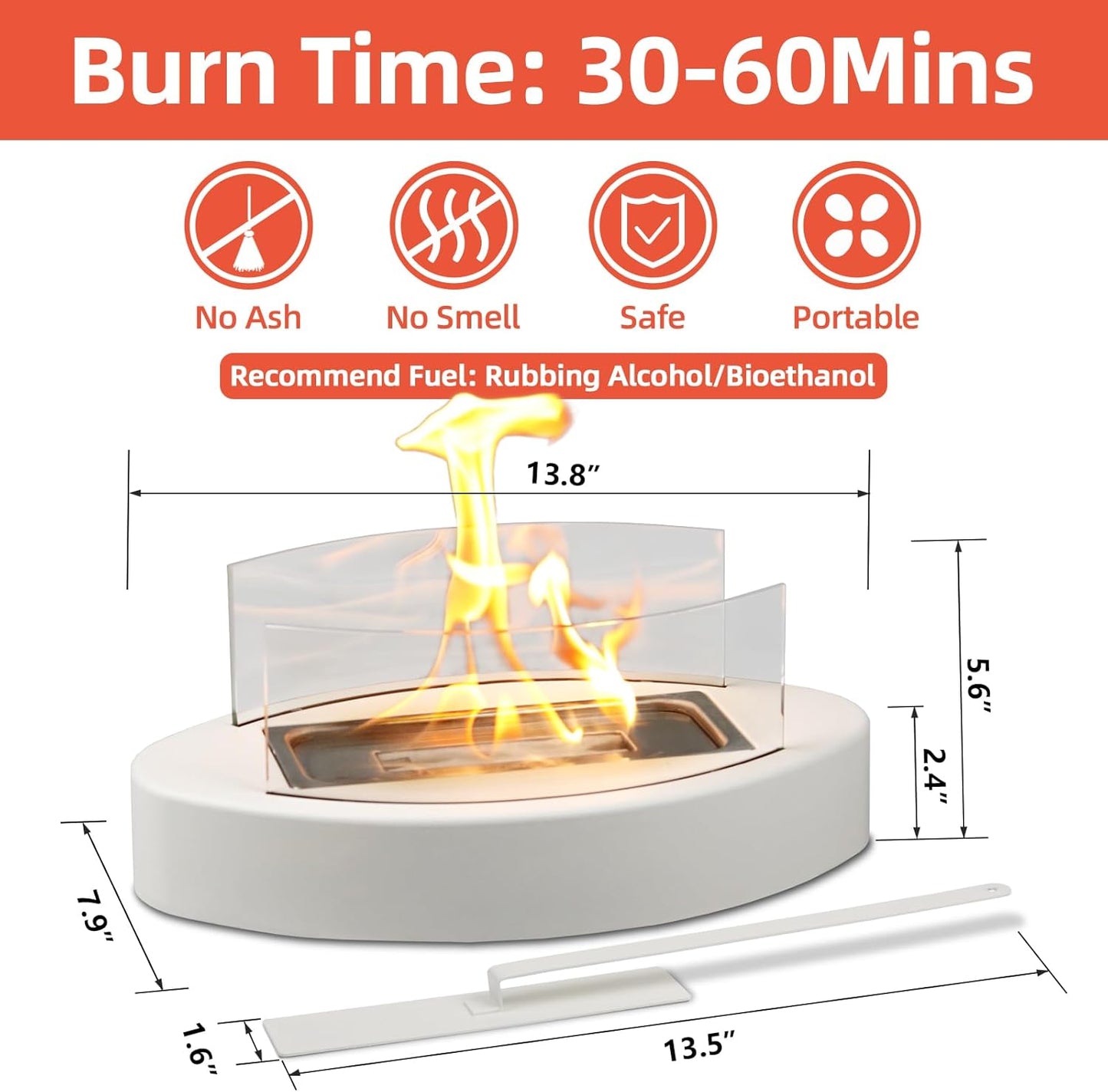 Tabletop Fire Pit, Table Top Firepit for Indoor Home Decor, Easter Decoration Living Dining Room Patio Balcony Backyard Garden, Small Fireplace Fire Bowl Housewarming Gift