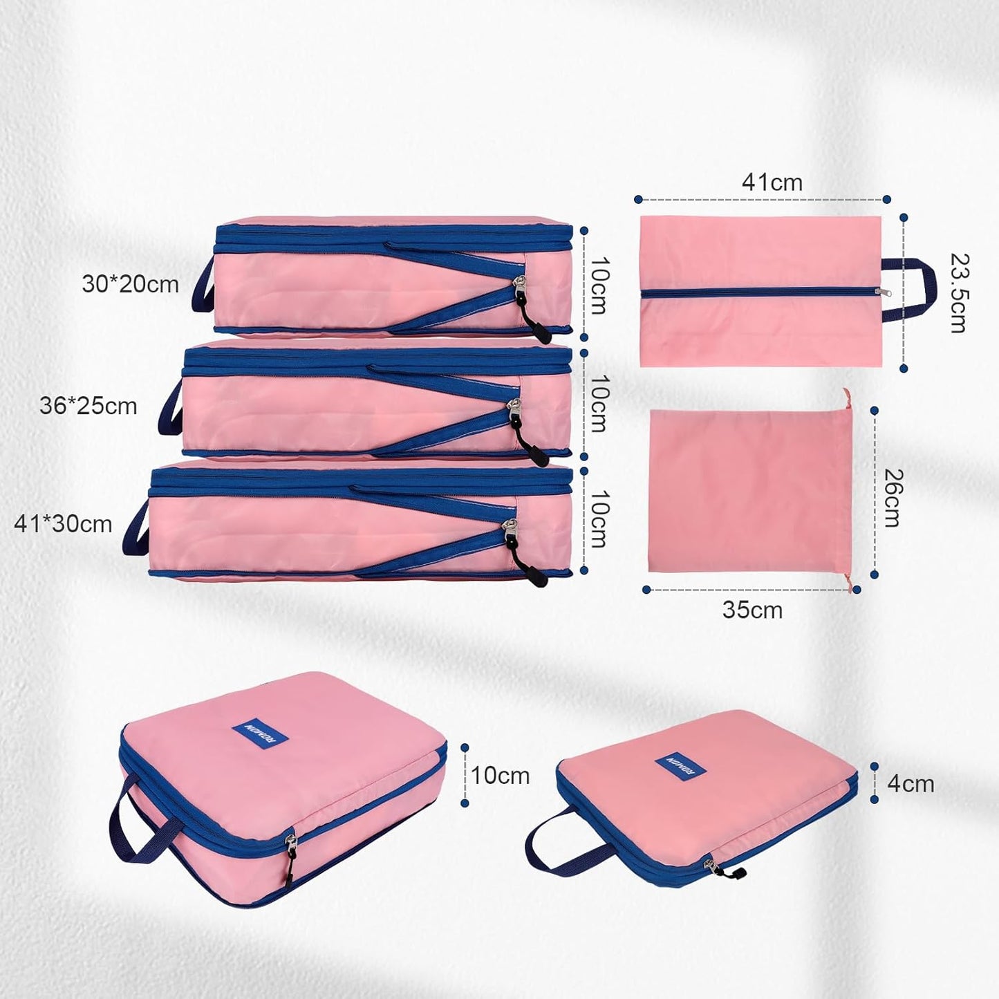 Romon Compression Suitcase Organizer Set, 5 Pieces Packing Cubes Compression, Space-Saving Suitcase Organizer for Clothes, Shoes, Underwear