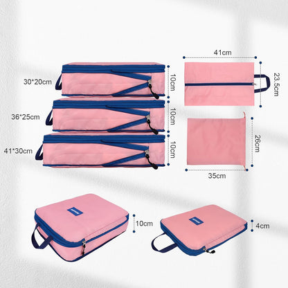 Romon Compression Suitcase Organizer Set, 5 Pieces Packing Cubes Compression, Space-Saving Suitcase Organizer for Clothes, Shoes, Underwear