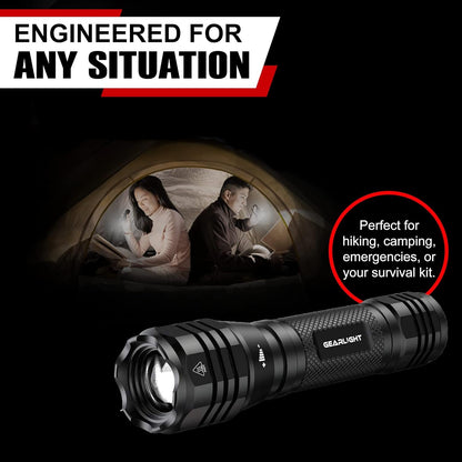 GearLight LED Flashlights S1050 [2 Pack] - Powerful High Lumens Zoomable Tactical Flashlight - Bright Small Flash Light for Camping Accessories, Emergency Gear