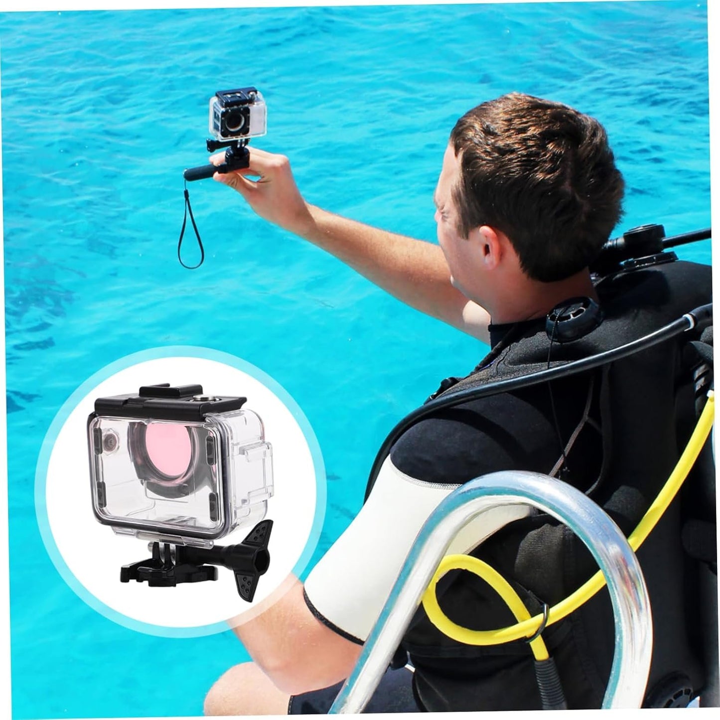 KOMBIUDA Transparent Camera Case Durable Protective Cover for Cameras for Underwater
