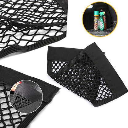 Car Boot Storage Nets,QNLEMON 4 Pack Car Storage Mesh Bag Organiser Car Boot Mesh Bag Cark Trunk Storage Net Car Storage Pockets Closure Car Rear Back Seat Organizer Pockets