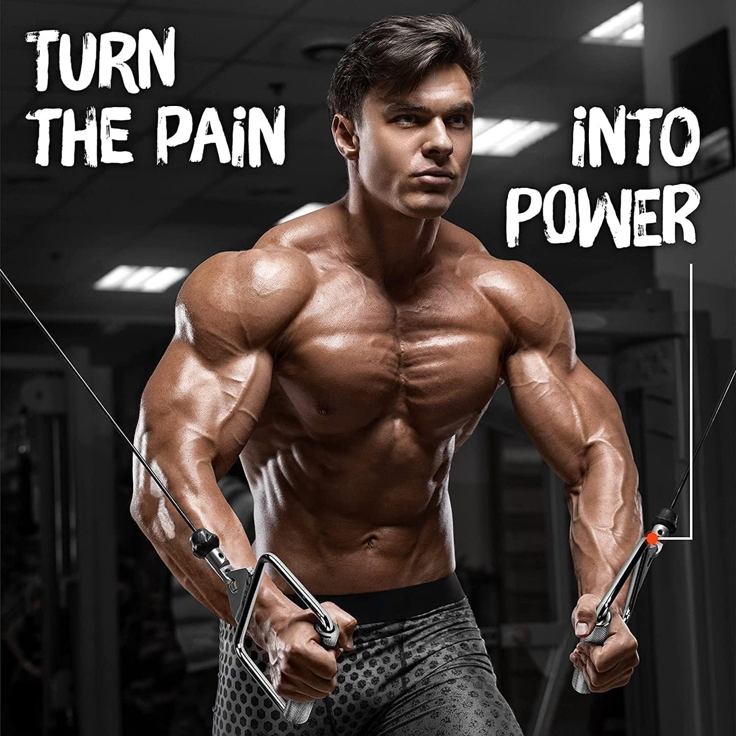 HCE LAT Pull Down Bar, Tricep Ropes, Row Bar, Stirrup V-Bar, Wide Double D Machine Handles, Rotating Curl Bar, Push Down Bars, AB Crunch Pad, Resistance Band Handle, - Gym Cable Attachments Accessories for Smith Machine