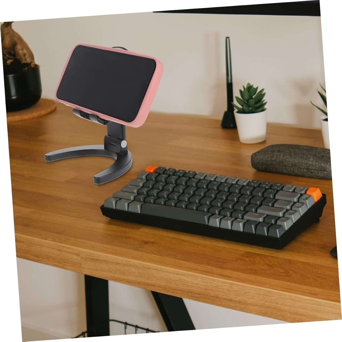 CHILDWEET Adjustable Mobile Phone Holder Desk Phone Stand Mirror Folding Design Compact for Travel for Live Streaming Entertainment