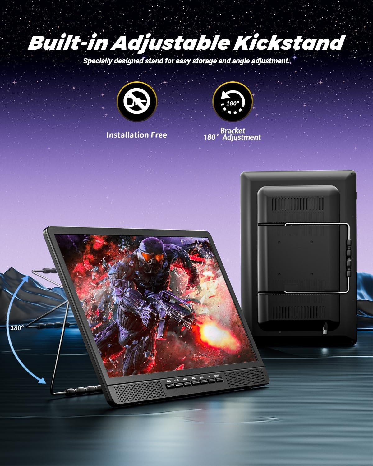 NORTHING 18" 1080P Full HD Portable TV, Portable Entertainment System with HDMI Port for Your Favorite Smart Streaming or Gaming Device | Sleeping Timer,