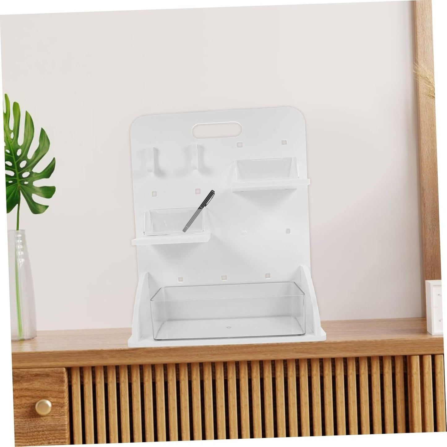 PENIKOKO 1set Diy Pegboard Organizer with Vertical Storage No Drill Installation Includes Boards Hooks Space-saving Office Supply Rack for Workspace Organization