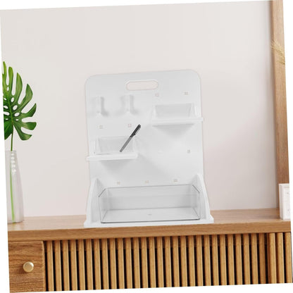 PENIKOKO 1set Diy Pegboard Organizer with Vertical Storage No Drill Installation Includes Boards Hooks Space-saving Office Supply Rack for Workspace Organization
