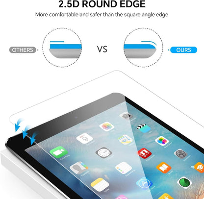 [2 Pack] Coolpow for iPad Air 2 Screen Protector, iPad 9.7 Inch Screen Protector Tempered Glass Film, iPad 6th/5th Generation Screen Protector (2018/2017 Model), iPad Air 1/ iPad Pro 9.7 Inch.