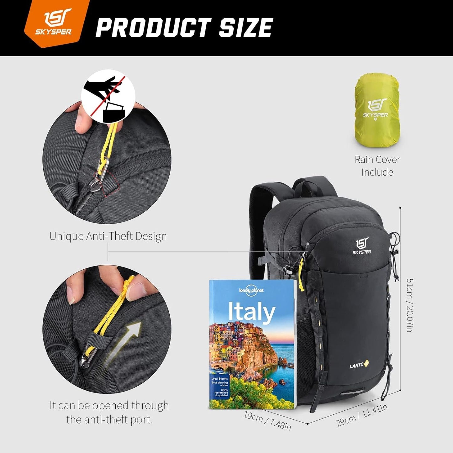 SKYSPER Hiking Backpack 30L Waterproof Camping Lightweight Daypack, Back Pack for Travel, Outdoor Camp, Men Women