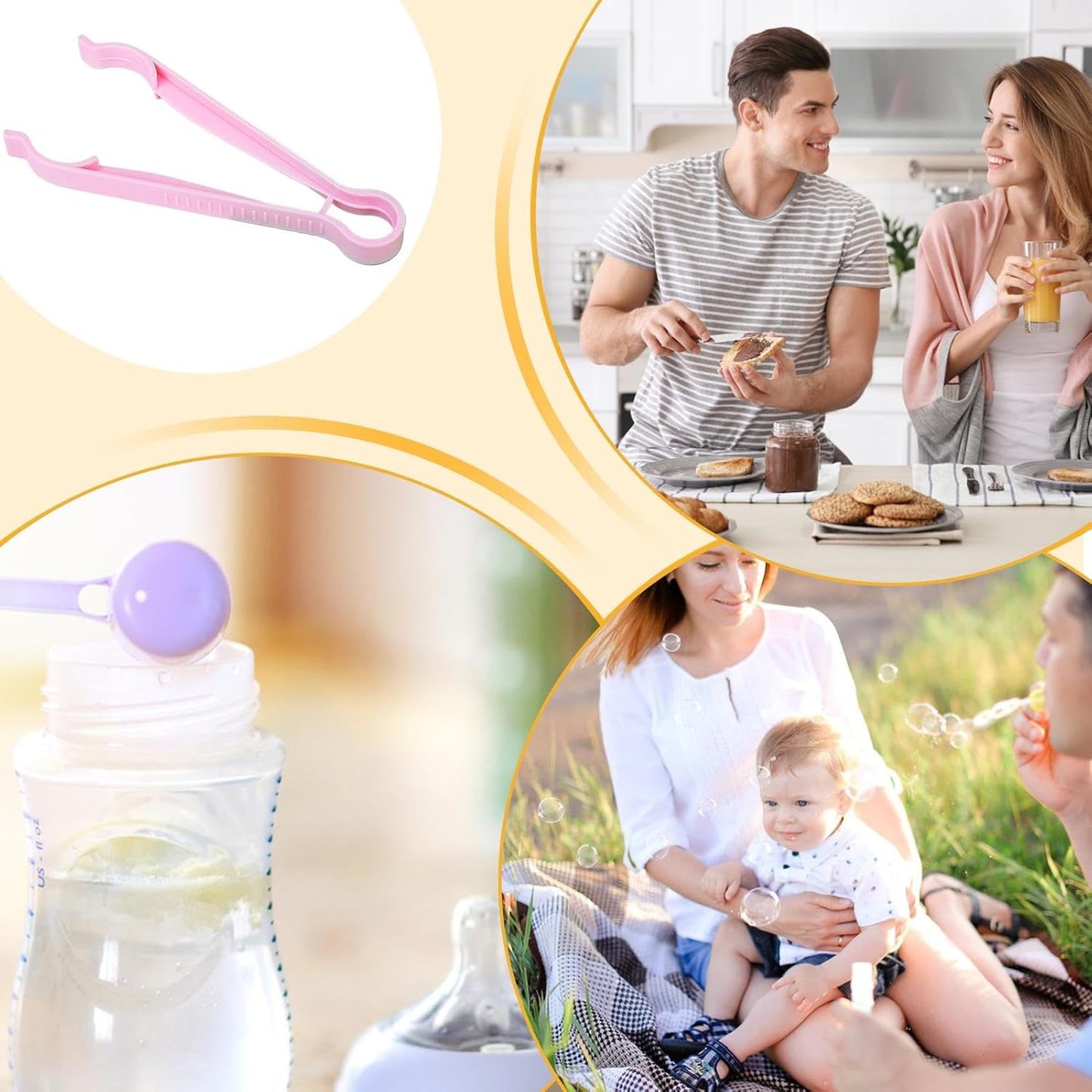 gifyym Pinze per baby biberon - Clip per bottiglie non slip | Carabiner anti- multifunzionale | Forcela da alimentazione sterilizzata per e | Viaggio del bambino facile da pulire essenzi