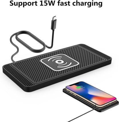 Car Wireless Charger Pad,15W Wireless Car Charger Pad Magnetic | Car Charger Holder, Car Phone Mount, Automatic Induction for Charging Phones