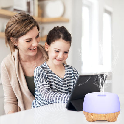 MARCHRED 500ML Aromatherapy Essential Oil Diffusers,Ultrasonic Cool Mist Aroma Diffuser Air Humidifier with Remote Control,7LED Light,4 Timer for Large Room, Home, Bedroom