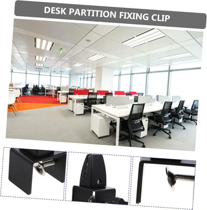 MAGICLULU Thickened Clamping Base Desk Partition Clamp Privacy Panel Clip Partition Bracket Clip Easy Install for Home/office
