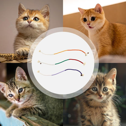 Generico Cat Chew Rope Toy, Kitten Teeth Cleaning Toy, 27.6 Inches Portable and Lightweight, 3 Interactive Bite Supplies for Small Medium Pets, Health Aid, Cats, Multicolor