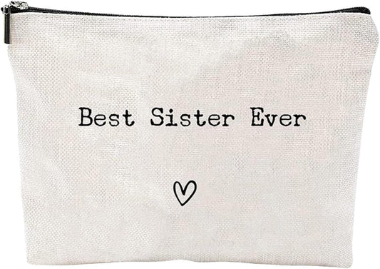 Toiletry Bag Travel Bag - Travel Toiletry Pouch, Travel Toiletries Hygiene Bag | Best Sister Ever Large Organizer, Funny Christmas Birthday Makeup Cosmetic Bag for Accessories Shampoo Toiletries, Best