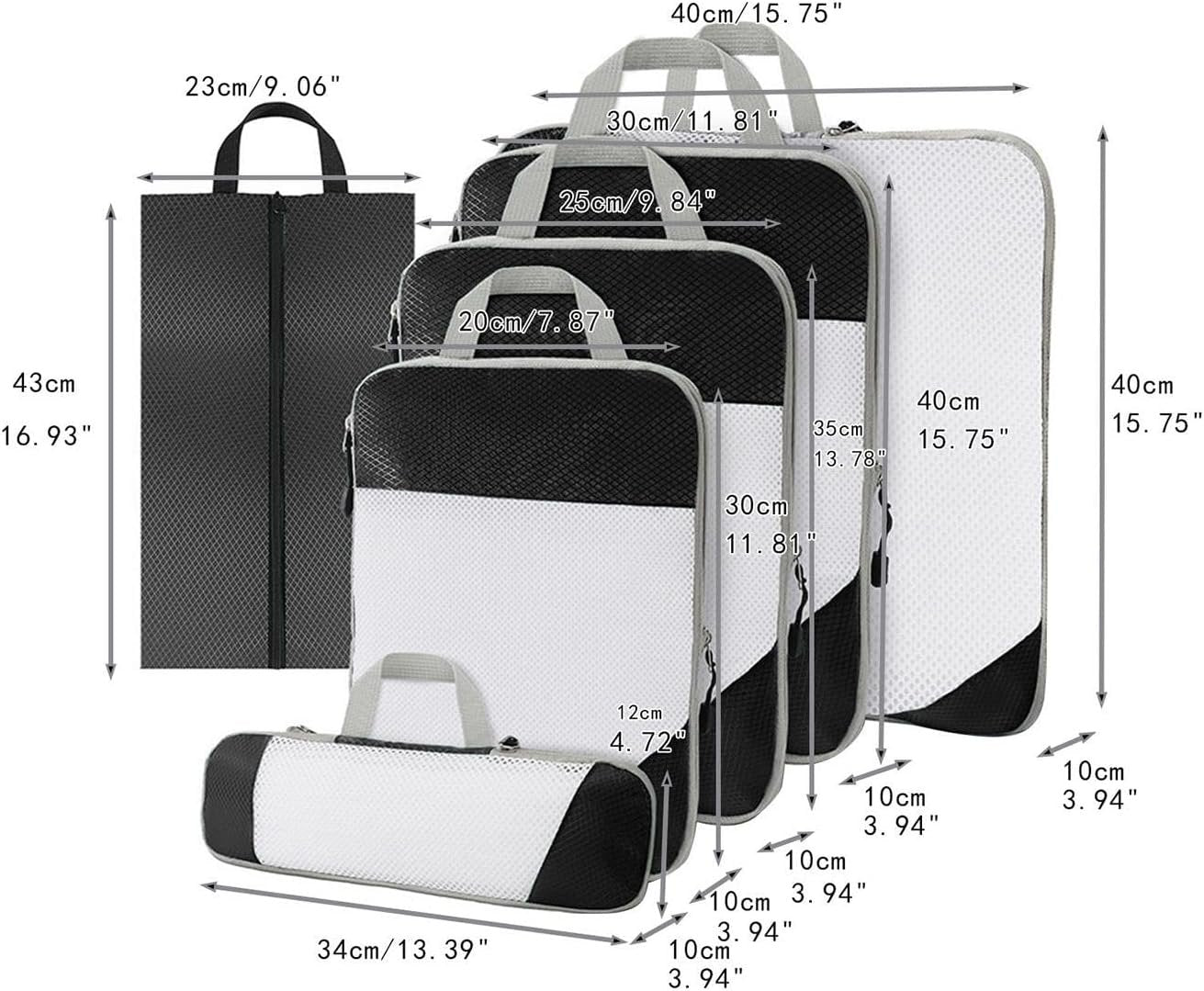 Gralara Ultimate Travel Packing Cubes Set for Seamless Organization, Black