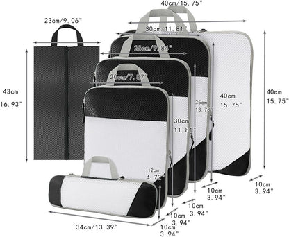 Gralara Ultimate Travel Packing Cubes Set for Seamless Organization, Black