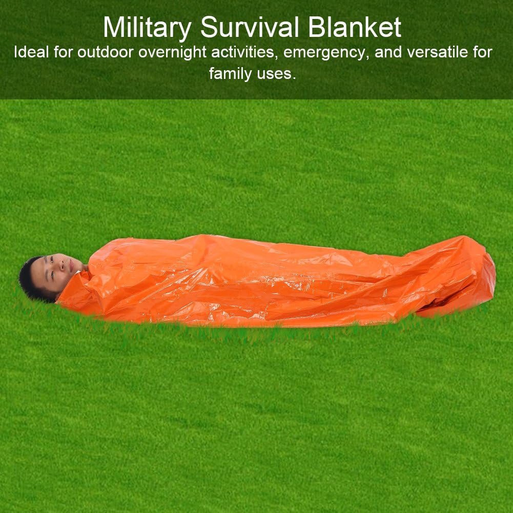 Emergency Blanket Waterproof Mylar Thermal Tent Foldable Military Rescue Survival Sheet Reflection Blanket Orange