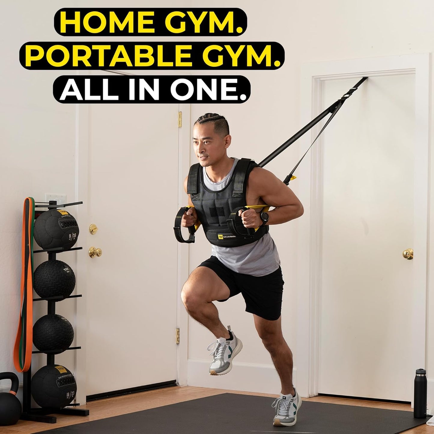 TRX ALL-IN-ONE Suspension Training: Bodyweight Resistance System | Full Body Workouts for Home, Travel, and Outdoors | Build Muscle, Burn Fat, Improve Cardio | Free Workouts Included