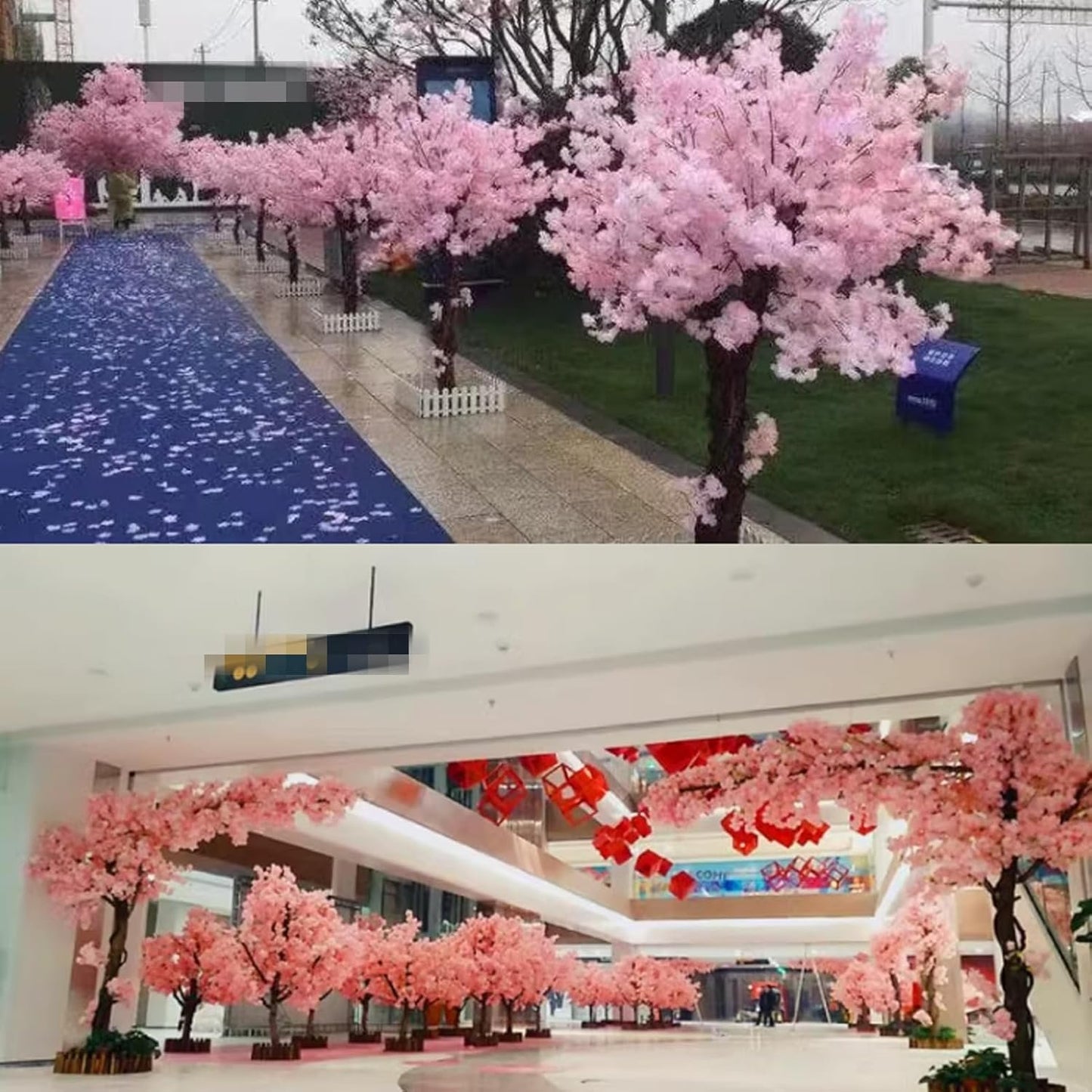 Peach Trees, Fake Trees, Simulation of Cherry Trees, Indoor and Outdoor Wishing Tree Shopping Malls are Decorated with Fake Flowers and Fake Peach Trees 3x3m/9.8x9.8ft