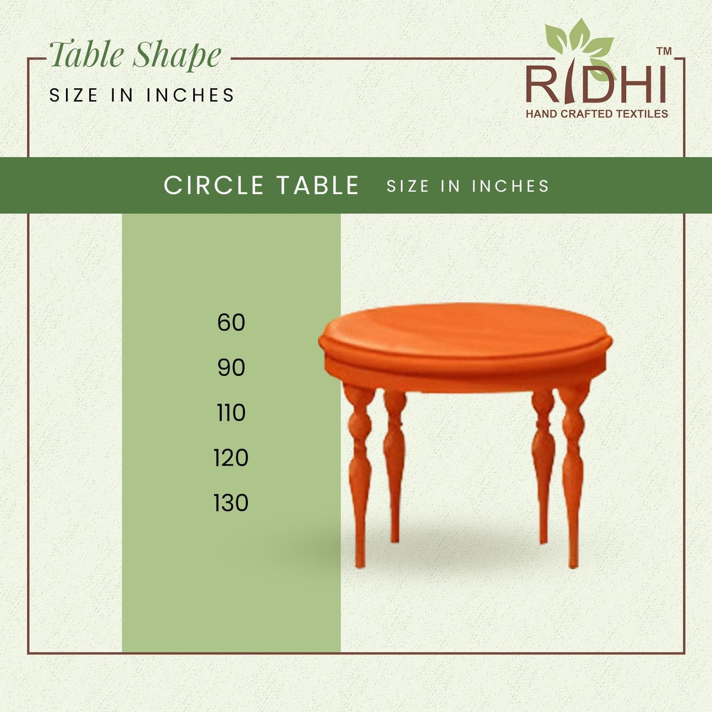 Ridhi 100% Cotton Tablecloth for Kitchen Dining Tabletop Decoration Picnic Events Parties Weddings Block Print Round Tablecloths (Dark Salmon Pink, 4 Seater 60 INCH Round)