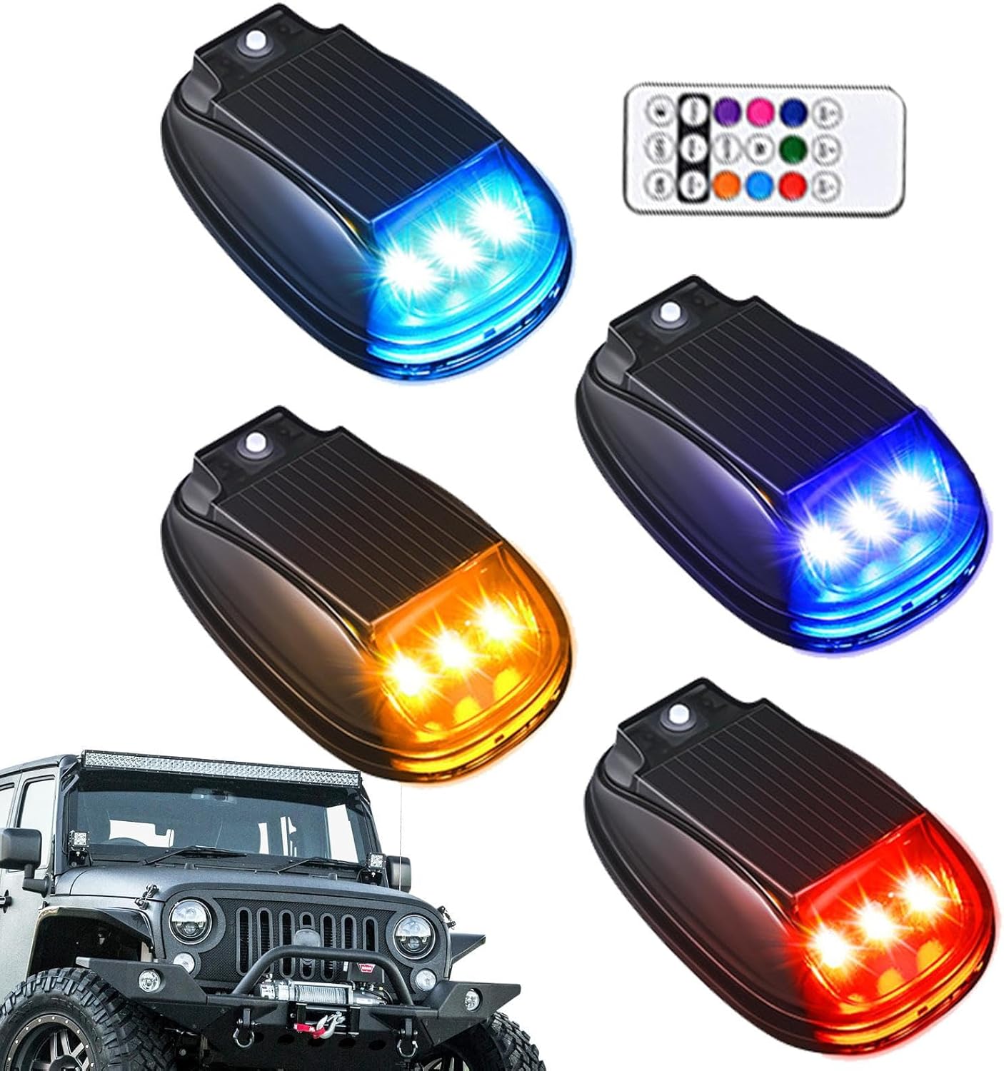 Generico Solar Powered Cab Lights, Cab Marker Light, 3.15x2.36x1.49 inches Portable Compact Smart Sensing Lighting, Waterproof Automotive Accessories, Ideal for Motorcycle Vehicles