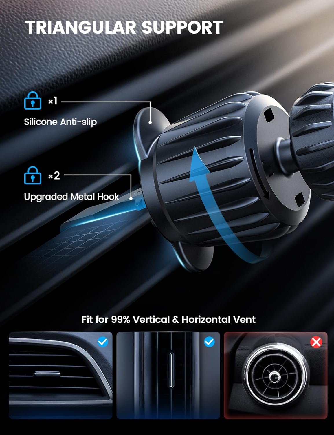 Lamicall for Magsafe Car Mount Holder -【20 Strong Magnets】 Magnetic Phone Holder for Car Phone Mount Dash 360 Cell Phone Holders for Your Car Accessories, Women Men iPhone 16 Pro Max 15 14 13 12 Plus