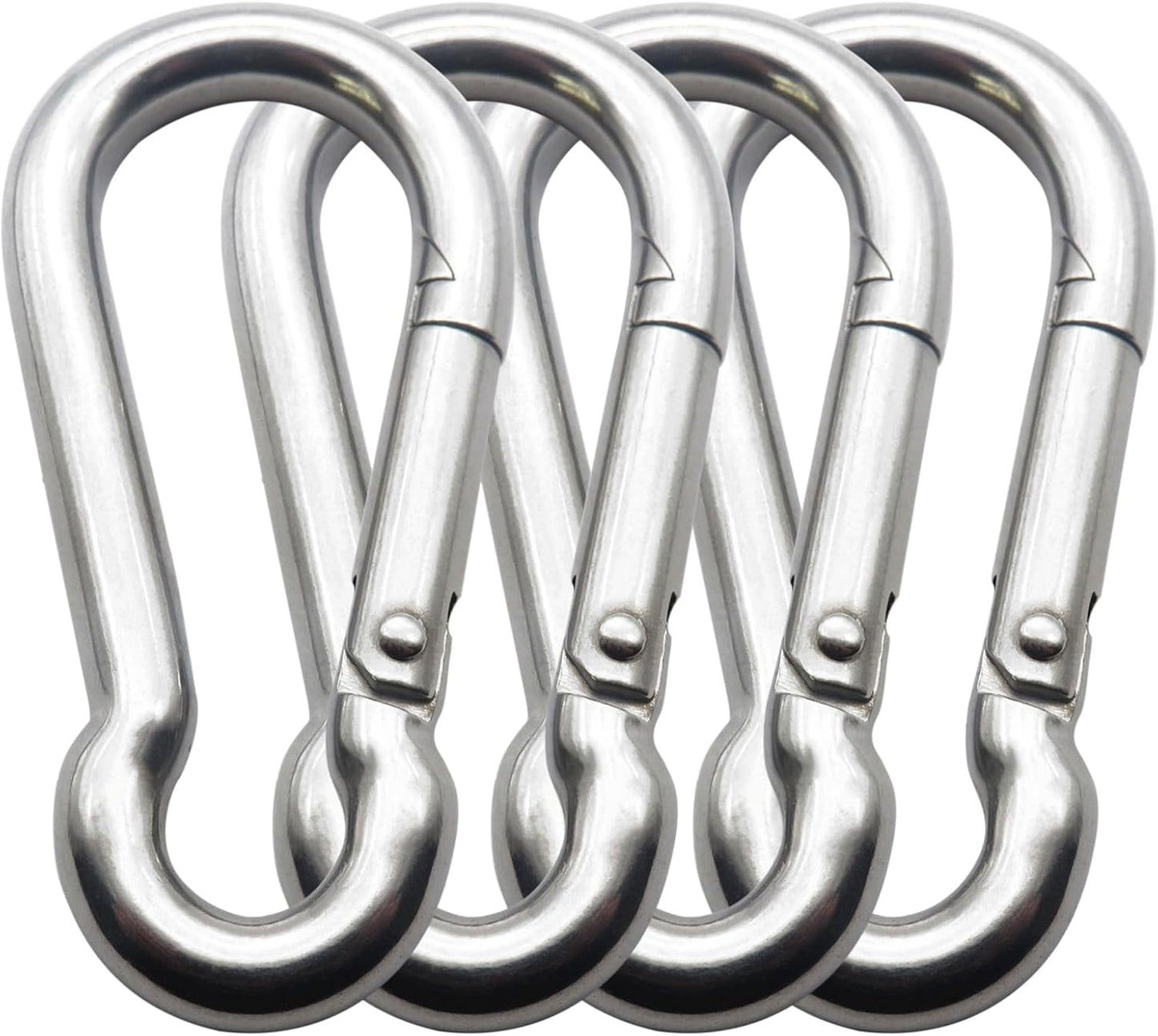 3.1 Inch 4 Pack Spring Snap Hook-M8x80mm, Cable Machine Accessories for Home Gym Pulldown Attachment, Exercise Machine, Heavy Duty Steel Clip for Outdoor Fitness