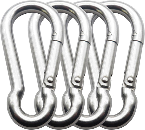 3.1 Inch 4 Pack Spring Snap Hook-M8x80mm, Cable Machine Accessories for Home Gym Pulldown Attachment, Exercise Machine, Heavy Duty Steel Clip for Outdoor Fitness