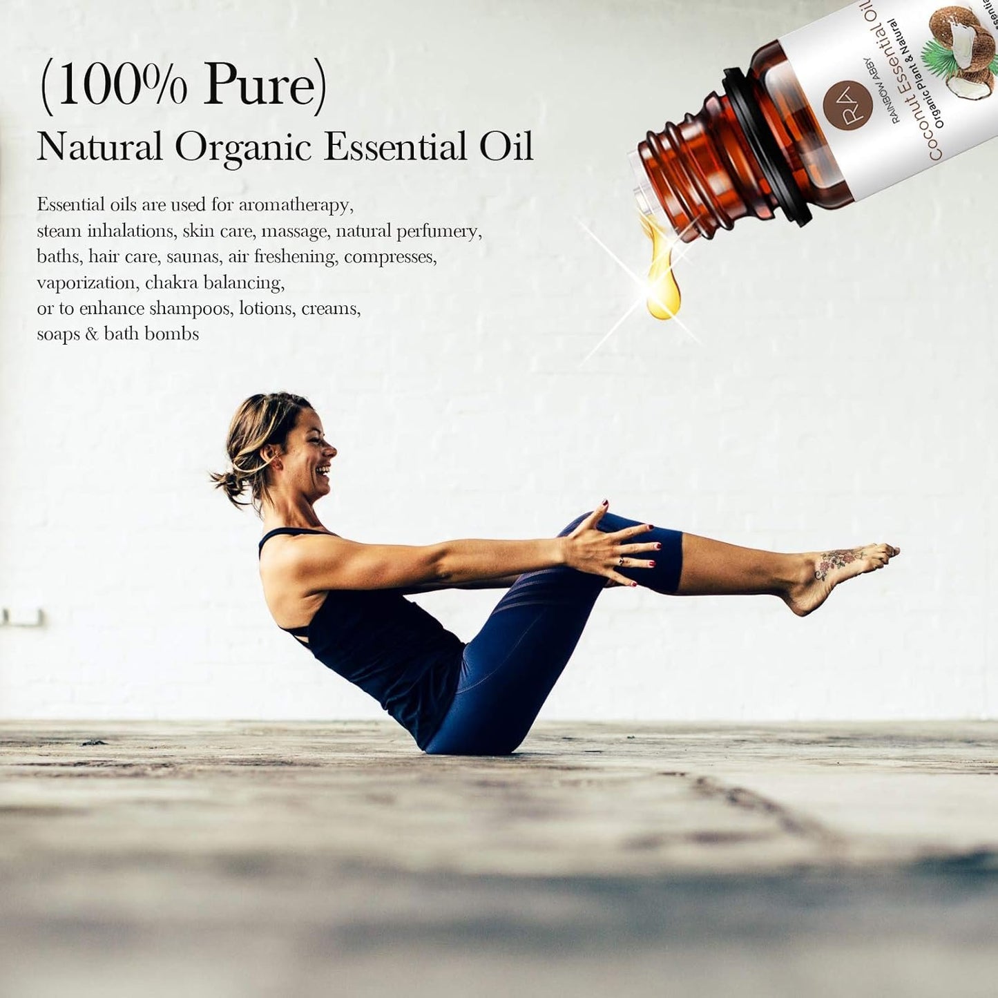 Coconut Essential Oil, 100% Pure Diffuser Oil Coconut Oil for Diffuser, Massage, Skin Care, Yoga, Sleep - 30ML