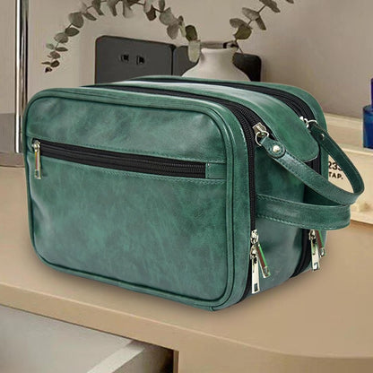 Hygiene Bag for Men, Travel Cases PU Shaving Bag, Toiletry Organizer, Men Cosmetic Bag, Large Capacity Bathroom Travel Bag for Household