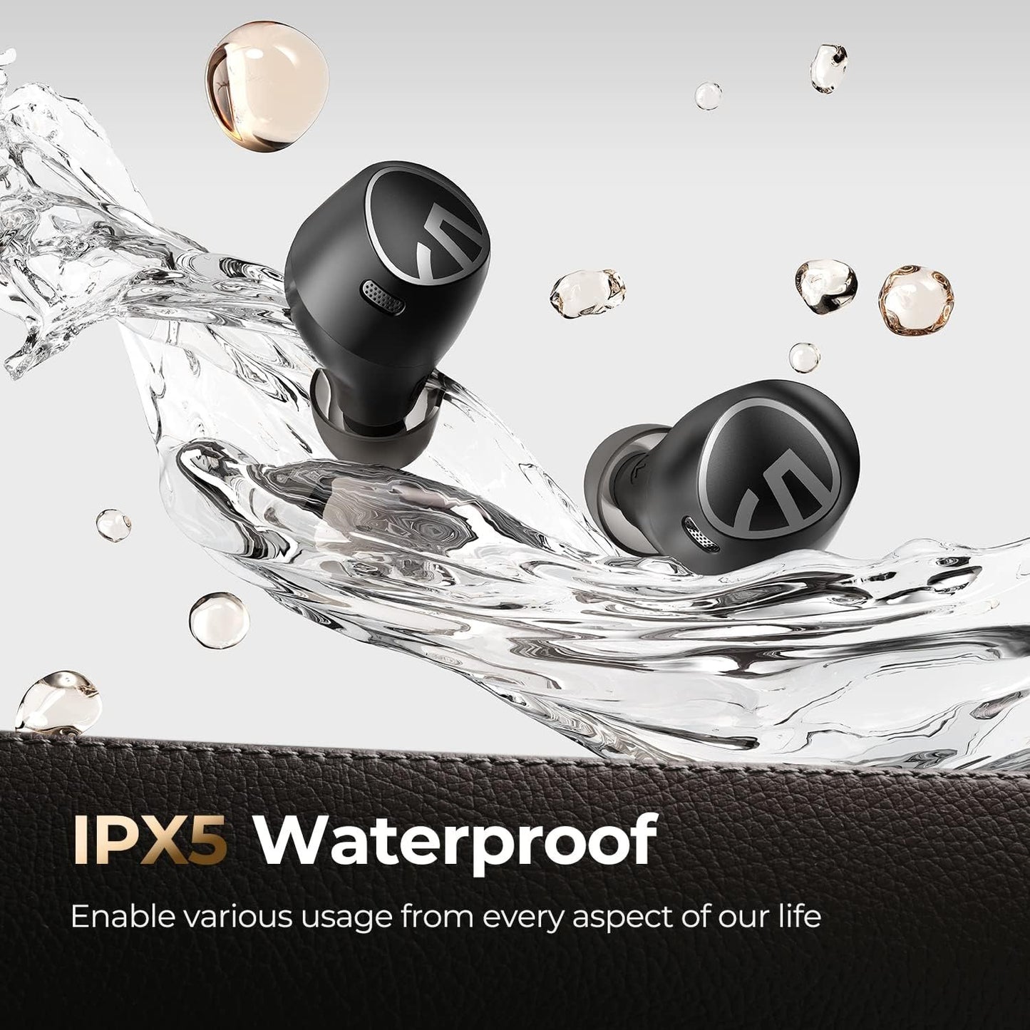 SoundPEATS Free2 Classic Wireless Earbuds Bluetooth V5.1 Headphones with 30Hrs Playtime in-Ear Wireless Earphones, Built-in Mic for Clear Calls, Touch Control, Single/Twin Mode (Black)