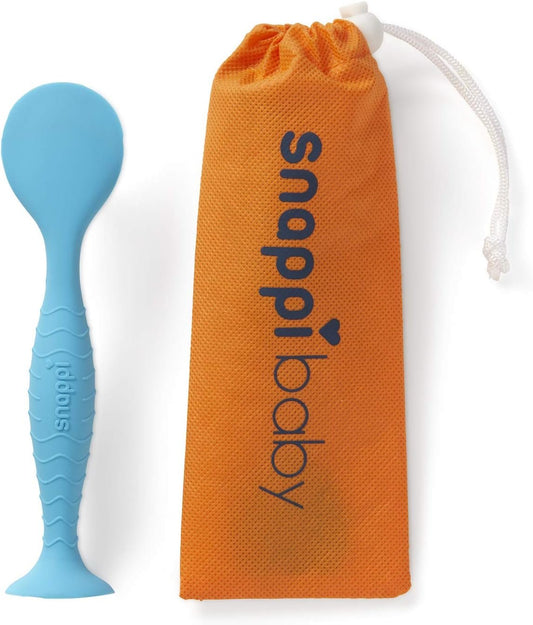 Snappi Baby Ergo Brush Diaper Cream Applicator for a Baby Bum | Medical-Grade Silicone Diaper Rash Cream Bottom Brush Keeps Hands/Fingernails Clean & Sanitary (Azure Blue)
