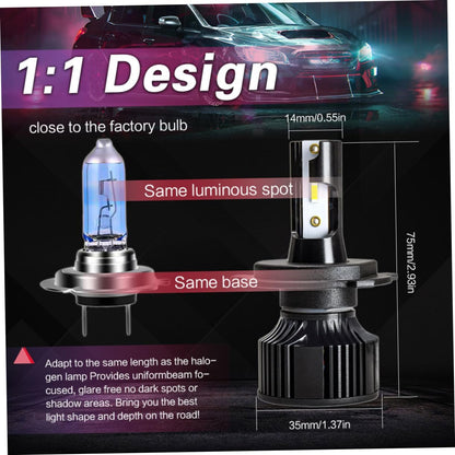 iplusmile 1paio Lampadine Led Auto Luce Abbagliante e Anabbagliante Impermeabili e Facili Da Installare Design Aeronautico Sostituzione e Upgrade Faro Auto