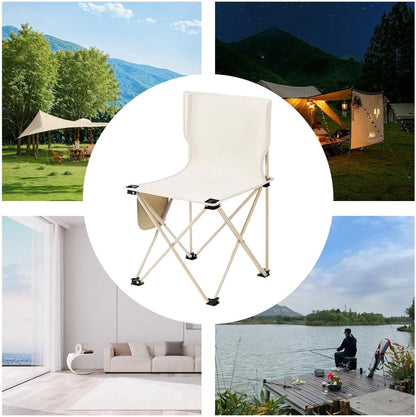 Foldable Camping Chair, Portable Beach Chair, 14.57 x 14.57 x 22.83 inches Compact Outdoor Travel Gear with Storage Bag, Lightweight Folding Seat for Picnic, Hiking, Backpacking