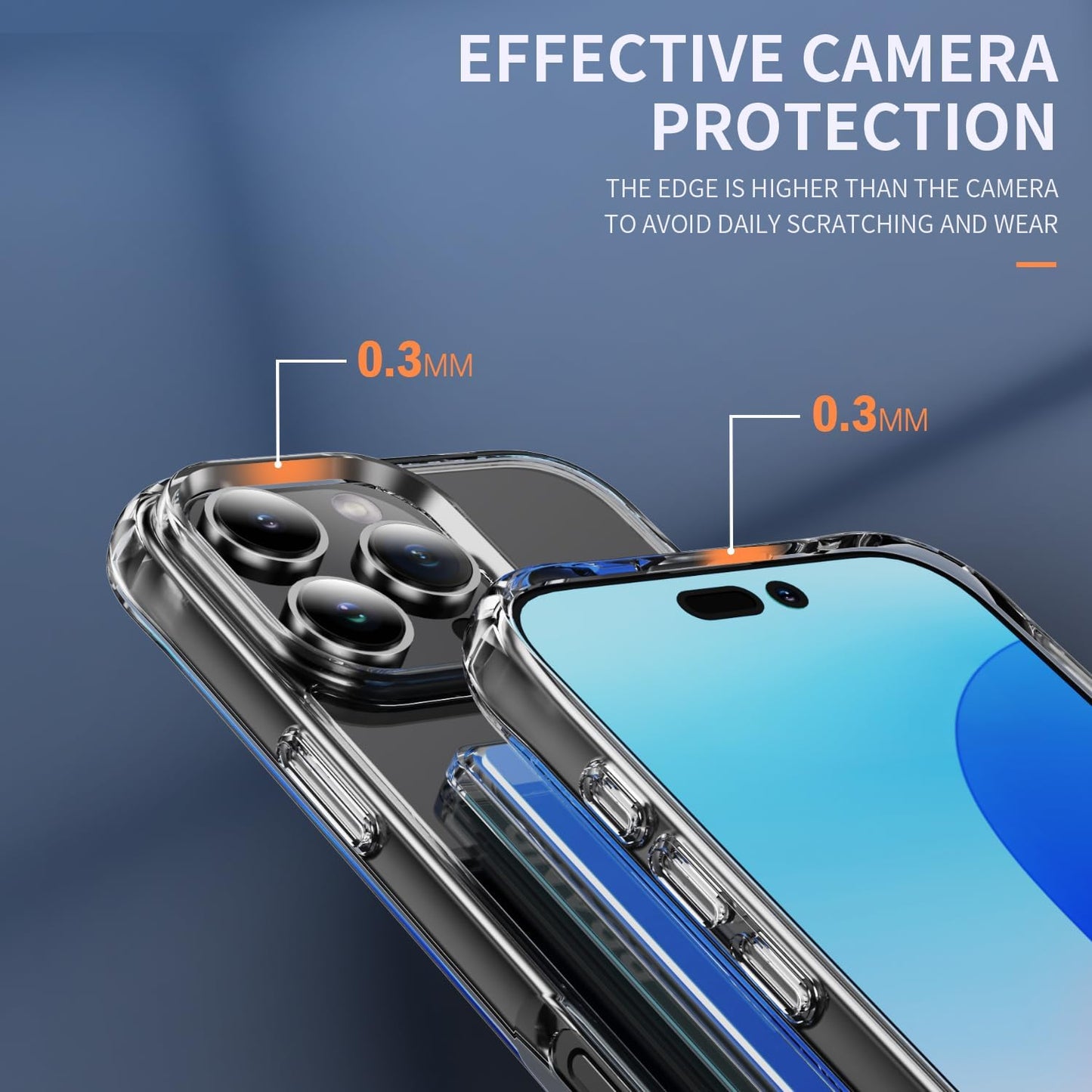 ELEPIK for iPhone 16 Pro Max Case with Card Holder, [Up to 2 Cards] [Anti-Yellow] [Military Grade Protection] Shockproof Slim Phone Protection Clear Case for iPhone 16 Pro Max, Clear