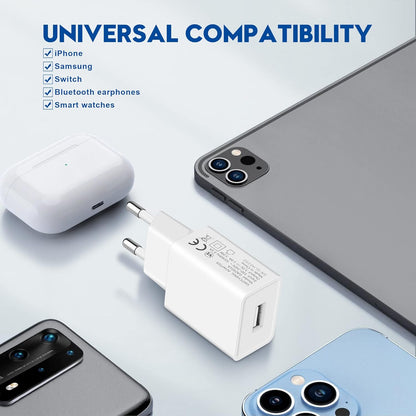 MatauMahi 5V1A USB Charger (White, Pack of 2), 5W USB Socket, USB Power Supply, Adapter Plug, Charger for Mobile Phones, Tablets, Powerbank, Bluetooth Headphones and More