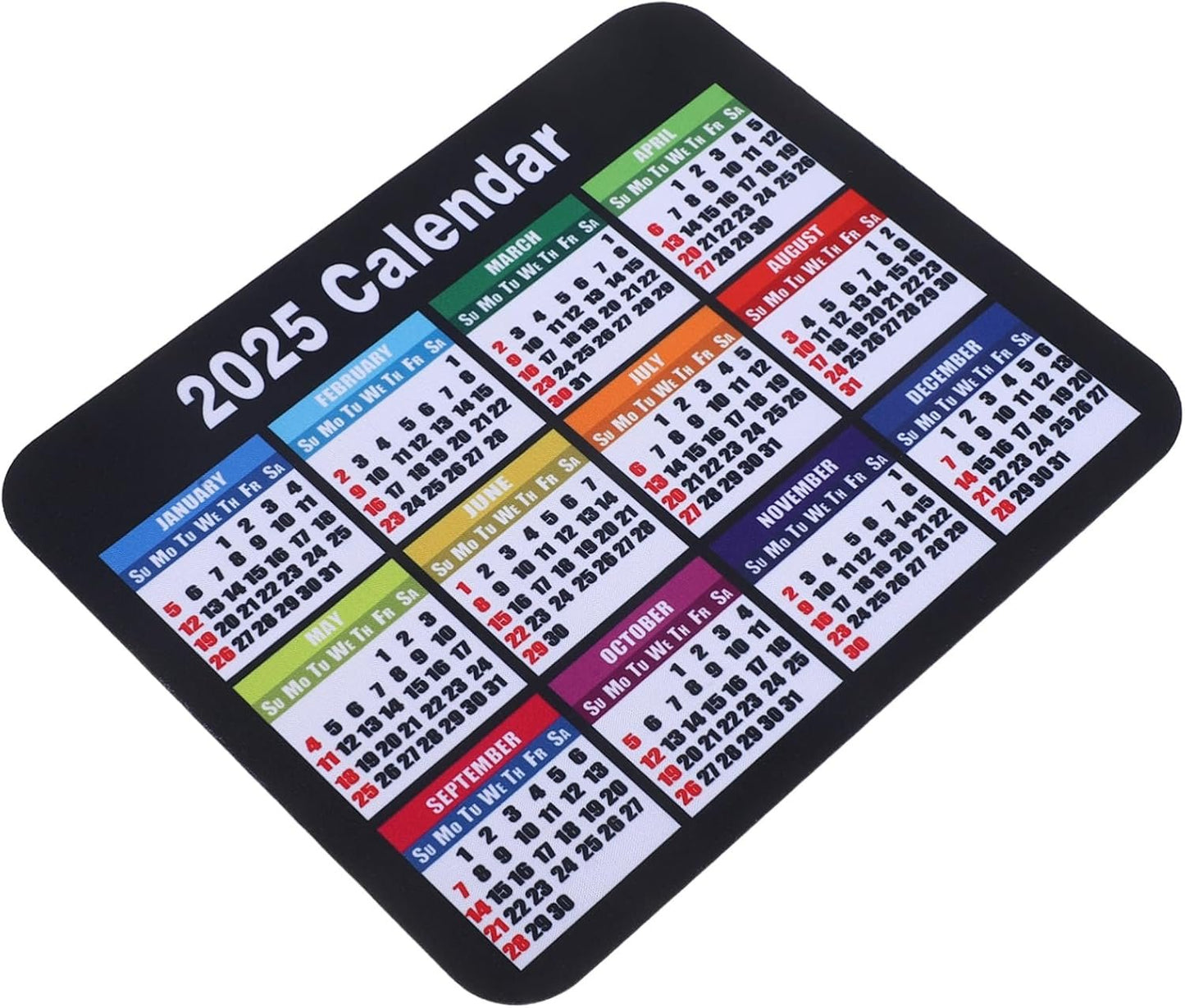 Veemoon Mouse Pad Calendar Non Slip Rubber Desk Mat Dual Functionality for Gamers Office Use Instant Date Access for Enhanced Productivity Black