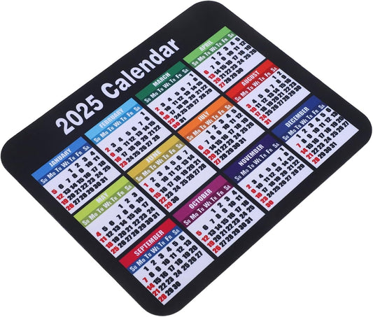 Veemoon Mouse Pad Calendar Non Slip Rubber Desk Mat Dual Functionality for Gamers Office Use Instant Date Access for Enhanced Productivity Black