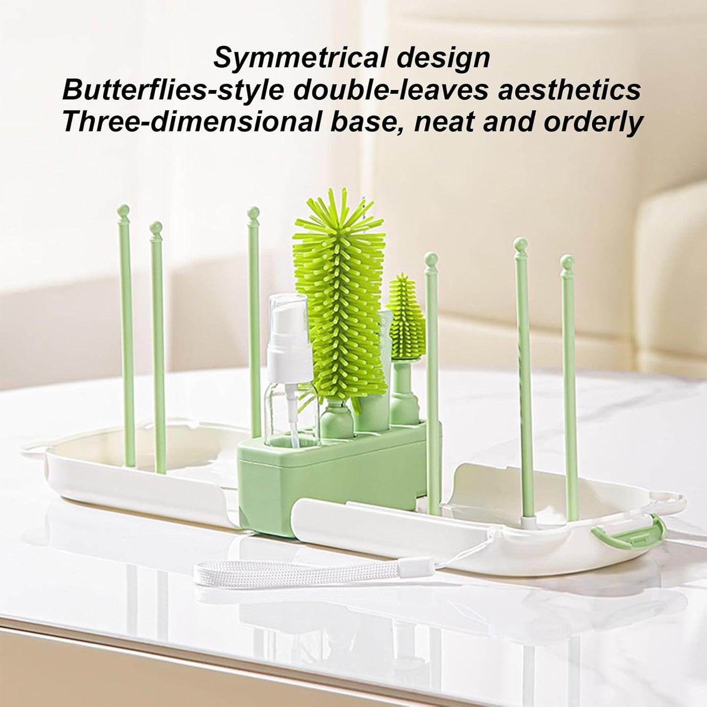 Bottle Cleaner Brush Set | Travel Nursing Bottle Brush Kit | Lightweight Food-Grade Brush Set for Bottles, Nipples, and Complementary Food Bowls, Baby Feeding Essentials On-the-Go
