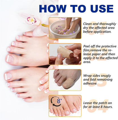 Toenail Repair Patches, 32 Pieces Breathable Nighttime Nail Stickers, Crack and Discoloration Foot Care Pedicure Solution, Ideal for Men, Women, Athletes, Home Use 2.16 Inch