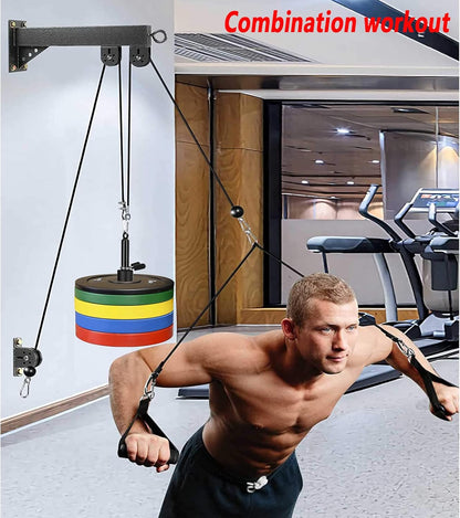 Cable Pulley System Gym Upgraded Home Strength Training Equipment Workout Accessories LAT Pull Down Fitness for Triceps Pull Down Biceps Curl Back Forearm Shoulder