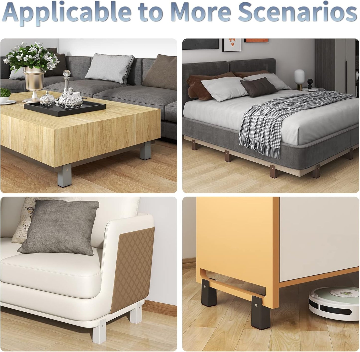 RCHYFEED Furniture Riser Height 10cm Adjustable Screw Clamp, 4 Inch Bed Riser Riser, Furniture Legs Space Saver Protects Floor, Feet for Bed Sofa and Cabinets