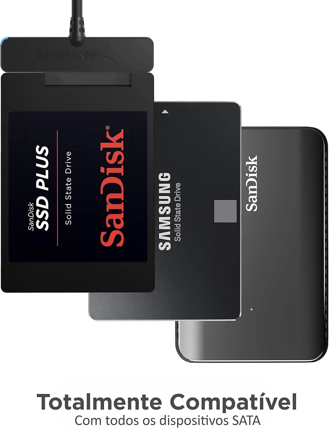 SABRENT SATA to USB Adapter Cable, USB 3.0 to 2.5 inch SATA III Adapter, HDD/SSD to USB, Hard Drive Adapter, UASP Supported, Compatible with MacBook, PC, Laptop - USB to SATA Adapter (EC-SSHD)