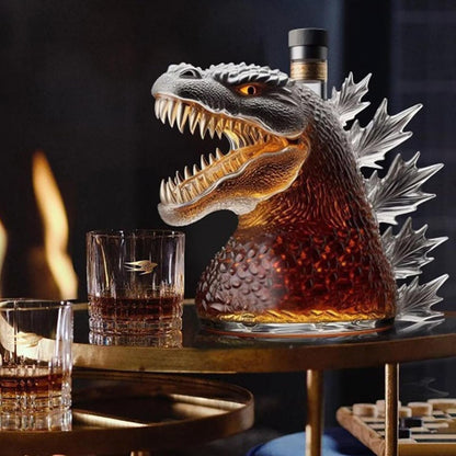 Whiskey Bottle Monster 10 oz Novelty Glass Wine Decanter Beautiful Carved Creative Liquor Dispenser Hand-Blown Unique Home Bar Decor Gift for Men Whiskey Lovers & Collectible Drinkware