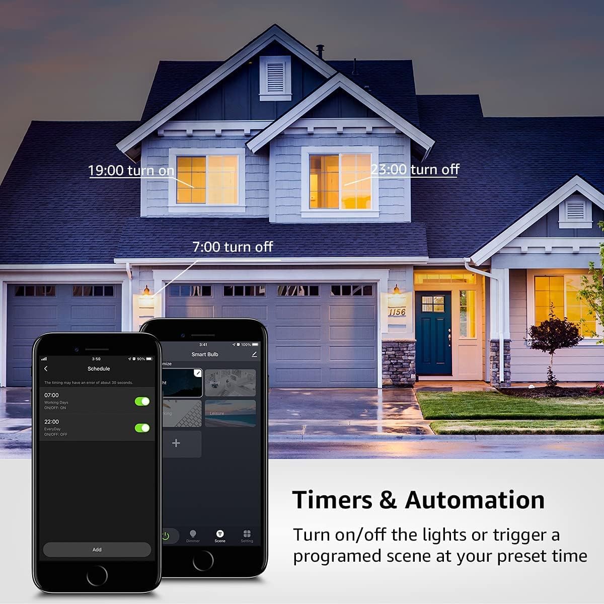 Lepro E27 Smart LED Bulb, 9W=60W, WiFi Bulb Warm White 2700K Dimmable Brightness, Smart Bulbs Compatible with Alexa and Google Assistant, Smartphone App Control, 2.4GHz